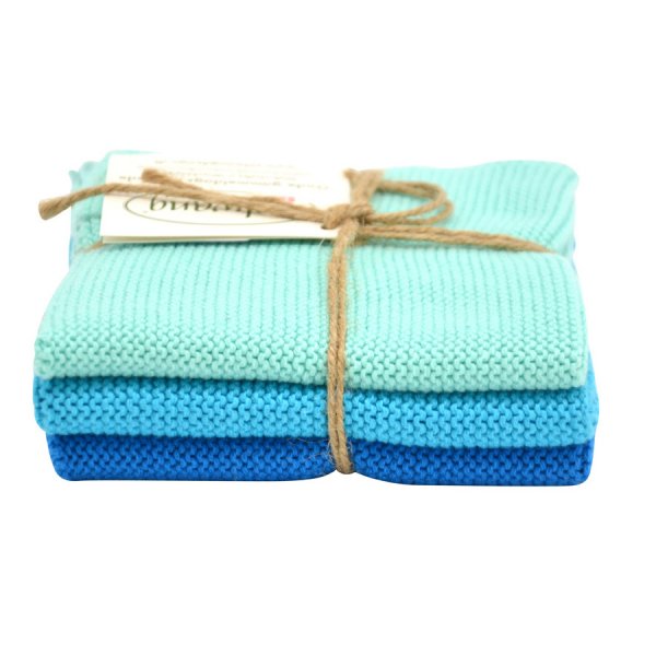 3er Set Wischtuch aqua türkis blau Kombi